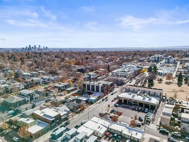 an aerial view of a city
