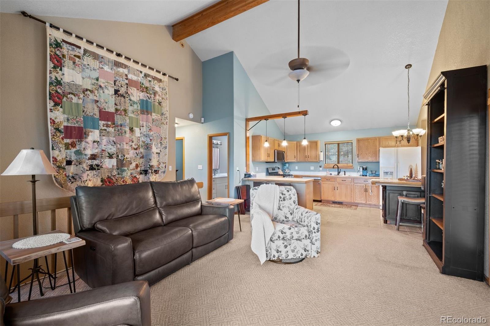 609 Gold Flake Terrace Bailey, CO 80421 - Photo 6 of 47 a living room with furniture and a flat screen tv