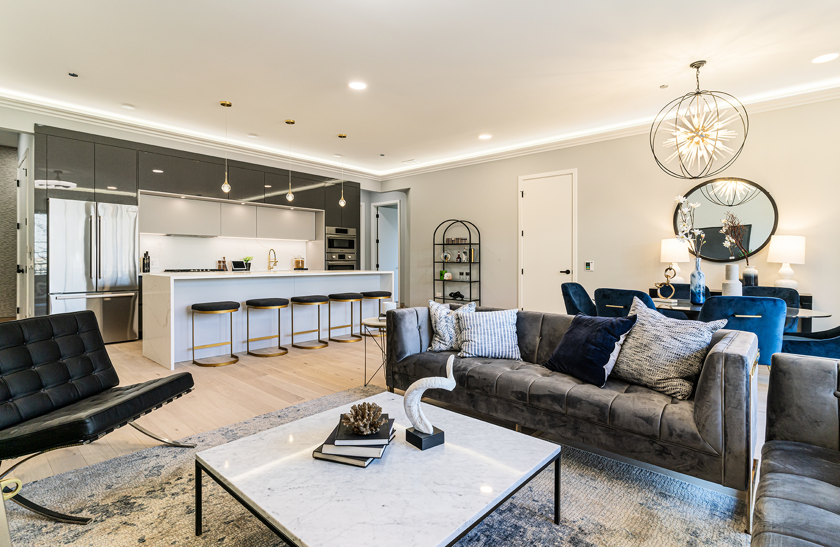 2024 West Irving Park Road, Unit 304 Chicago, IL 60618 - Photo 4 of 12 a living room with furniture and wooden floor