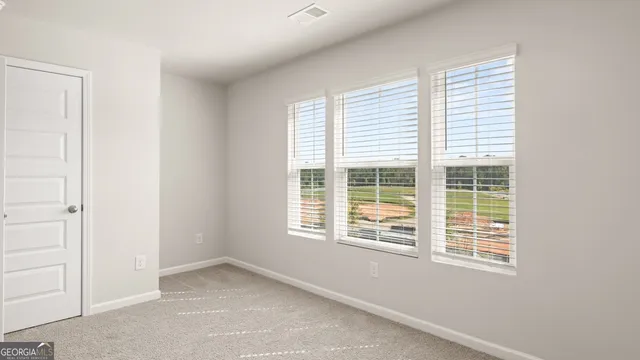 an empty room with closet