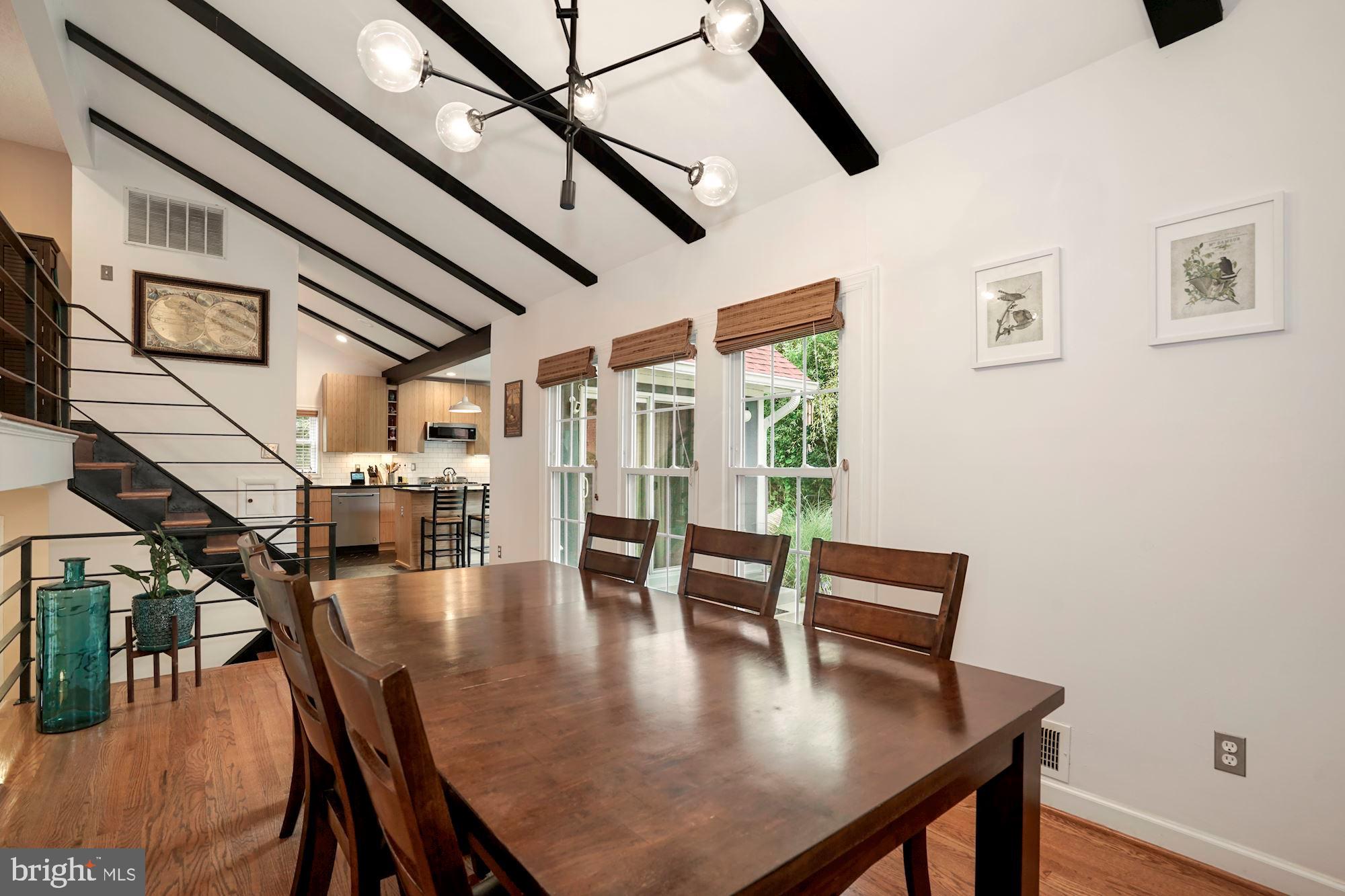 6329 Beryl Road Alexandria, VA 22312 - Photo 8 of 30 Beamed ceilings and light fixture add drama