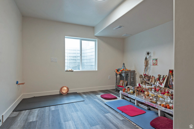 11694 Engelmann Drive Draper, UT 84020 - Photo 38 of 41 Workout room featuring light wood-type flooring and baseboards