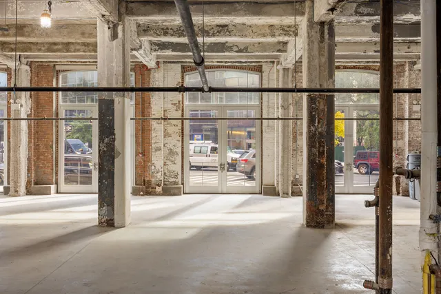 a view of a building from a window