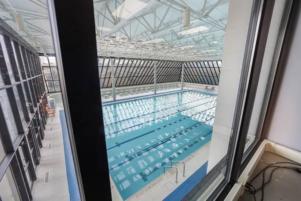 a room with gym equipment