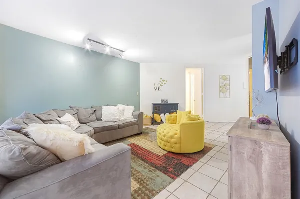 a living room with furniture