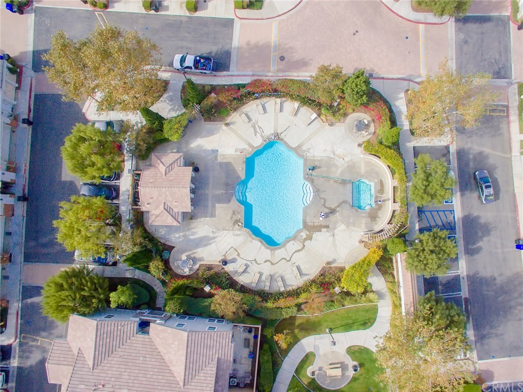 7331 Shelby Place, Unit 23 Rancho Cucamonga, CA 91739 - Photo 33 of 48 an aerial view of a house with a swimming pool