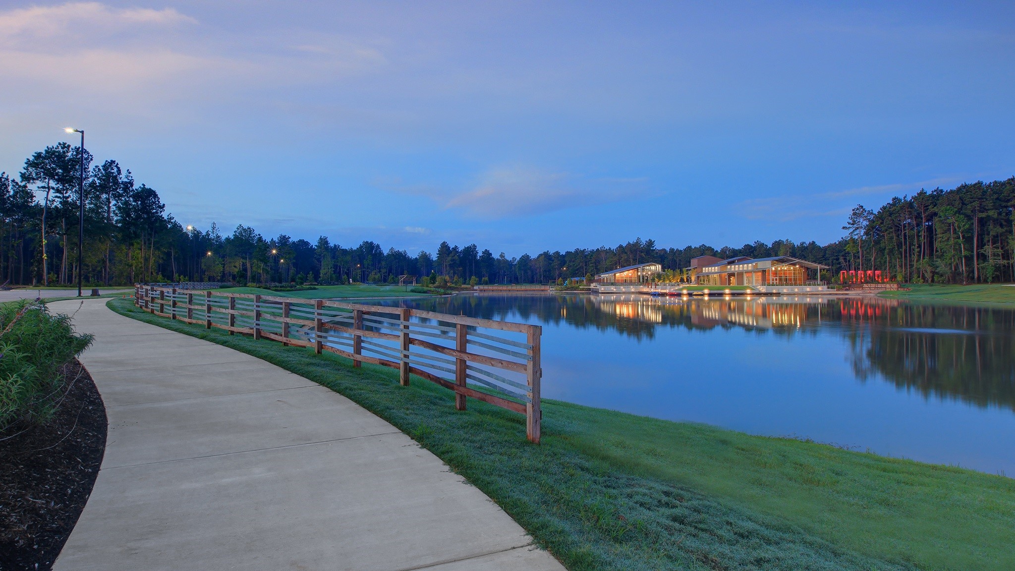 18222 Upper Brook Street Conroe, TX 77302 - Photo 20 of 26 a view of a lake with a yard
