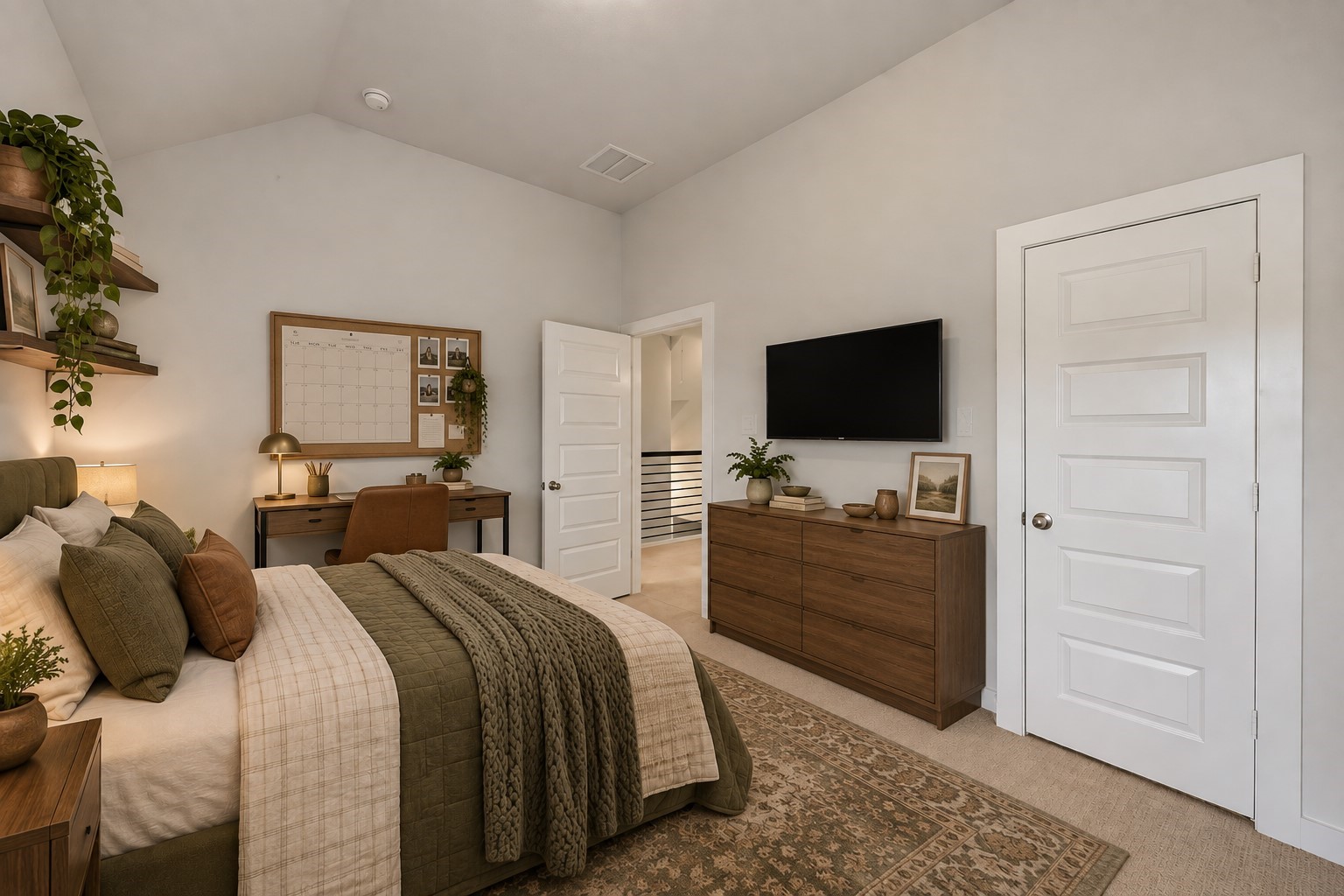 6718 Waxbill Road Katy, TX 77493 - Photo 21 of 30 Bright and inviting, this spacious secondary bedroom offers plenty of room for relaxation and personalization, making it the perfect retreat for family or guests. *This photo has been virtually staged
