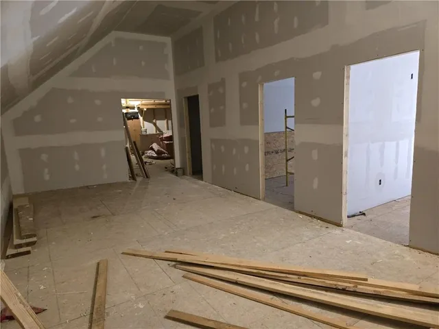 an empty room with closet