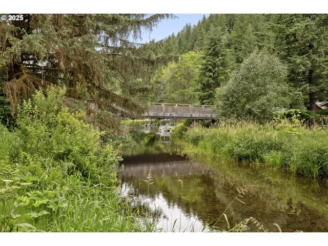 a view of a lake with a yard