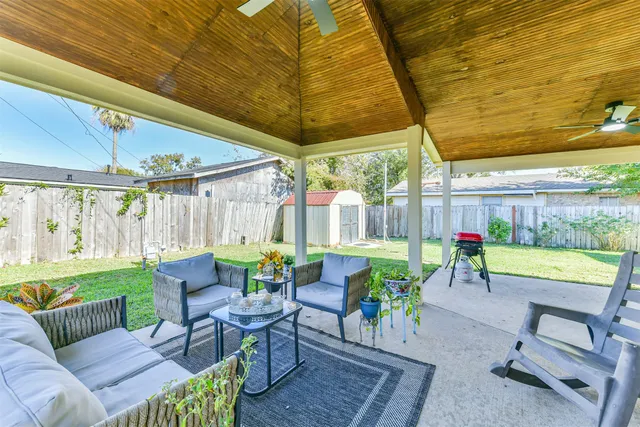 a outdoor space with furniture