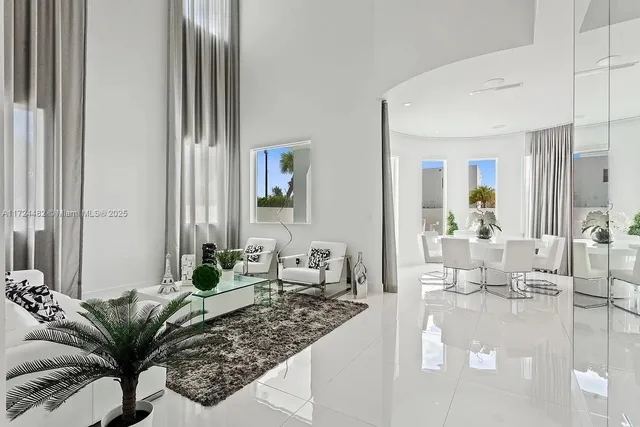 a living room with furniture