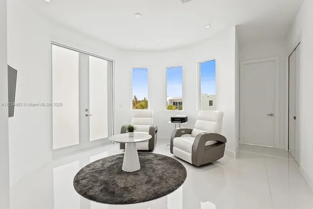 a living room with furniture