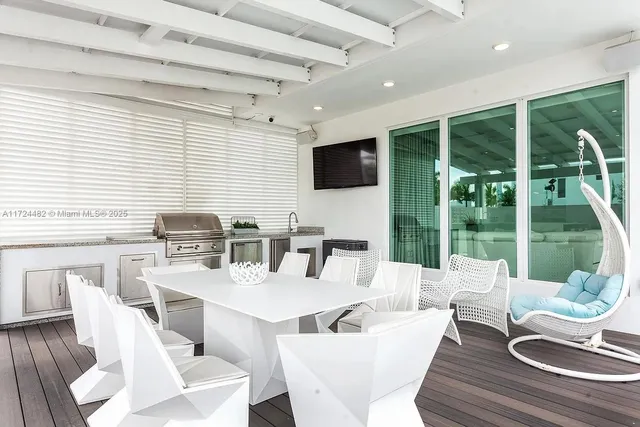 a view of outdoor space and swimming pool