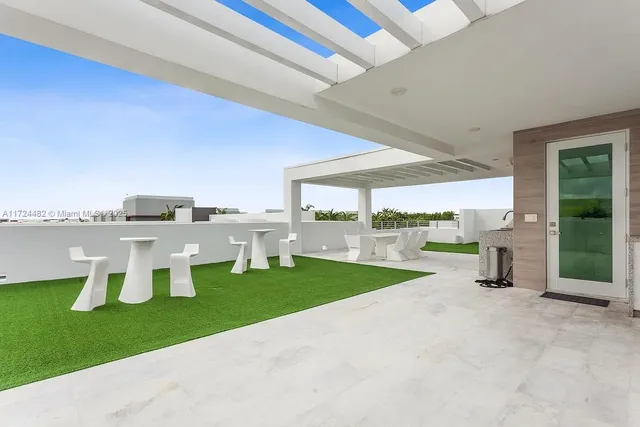 a kitchen with a stove and a microwave