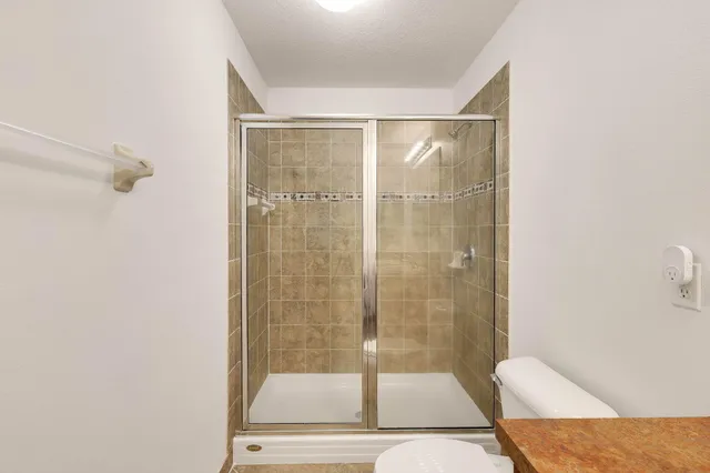 a bathroom with a shower
