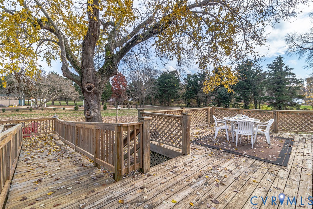 109 Courthouse Road Heathsville, VA 22473 - Photo 33 of 50 a view of deck with furniture and trees