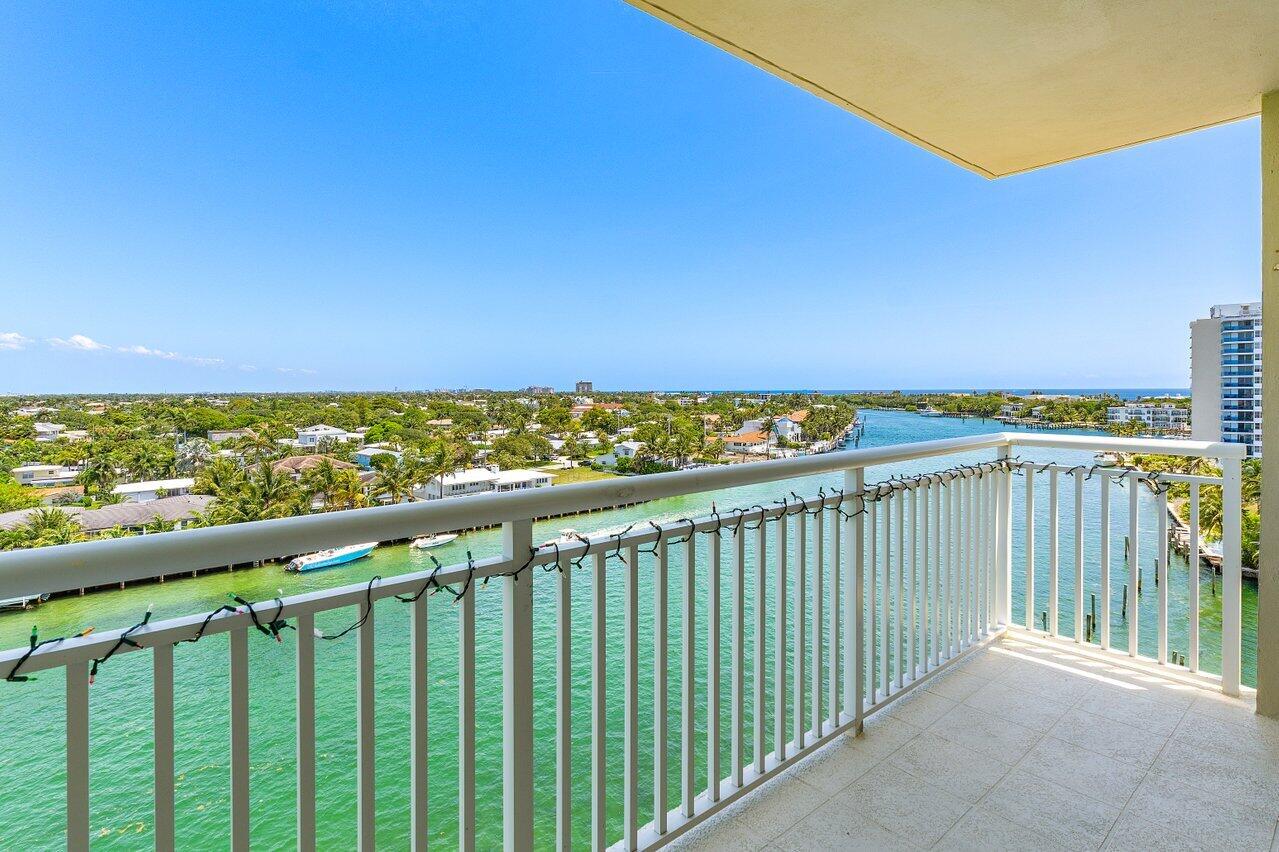 2611 North Riverside Drive, Unit 908 Pompano Beach, FL 33062 - Photo 4 of 43 a balcony with an ocean view