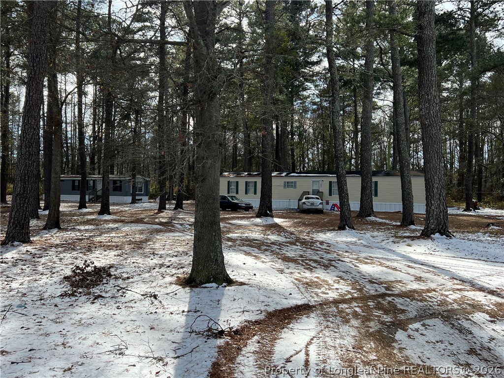a view of a tree in front of a house
