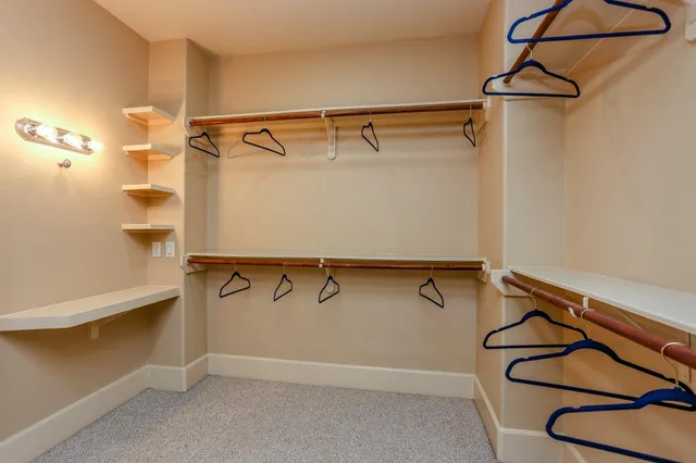 a view of storage and utility room with racks on the wall