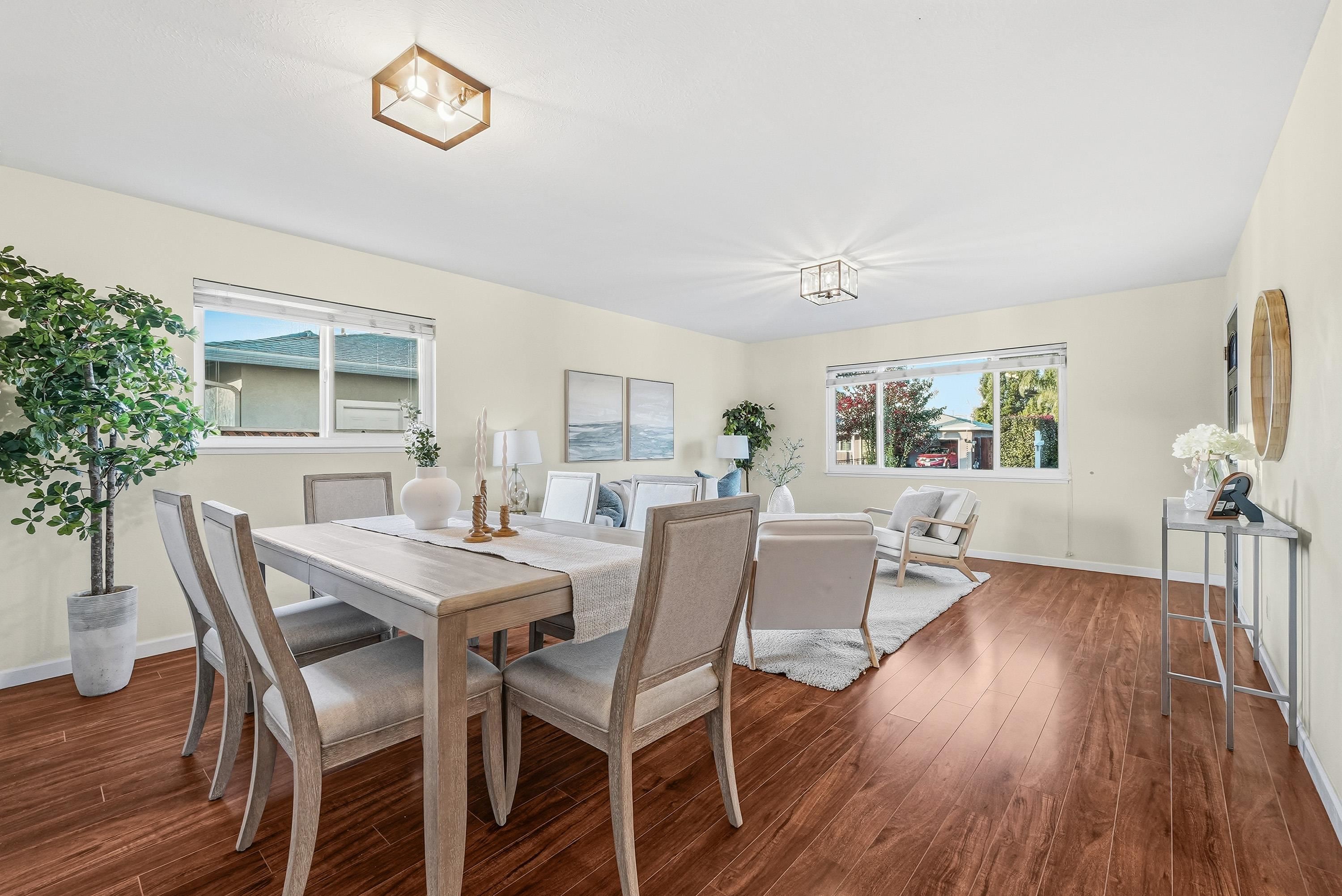 4214 Wells Street Pleasanton, CA 94566 - Photo 11 of 38 a view of a dining room with furniture window and wooden floor
