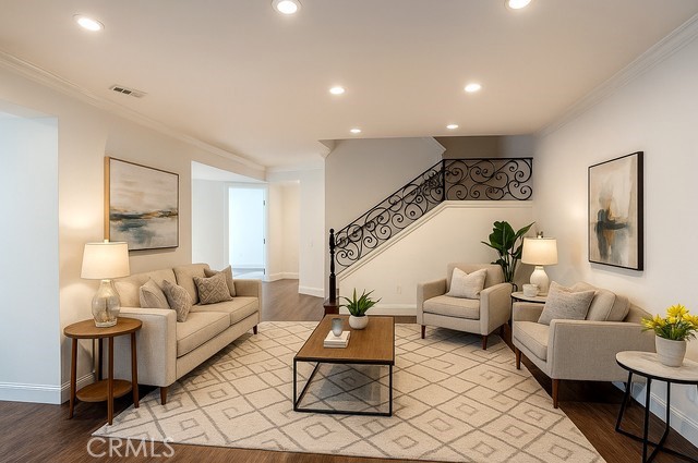8000 East Snapdragon Lane Anaheim Hills, CA 92808 - Photo 9 of 27 a living room with furniture and wooden floor