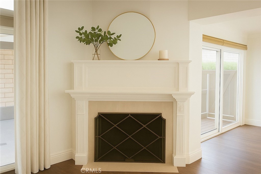 8000 East Snapdragon Lane Anaheim Hills, CA 92808 - Photo 10 of 27 a close view of a fireplace with wooden floor