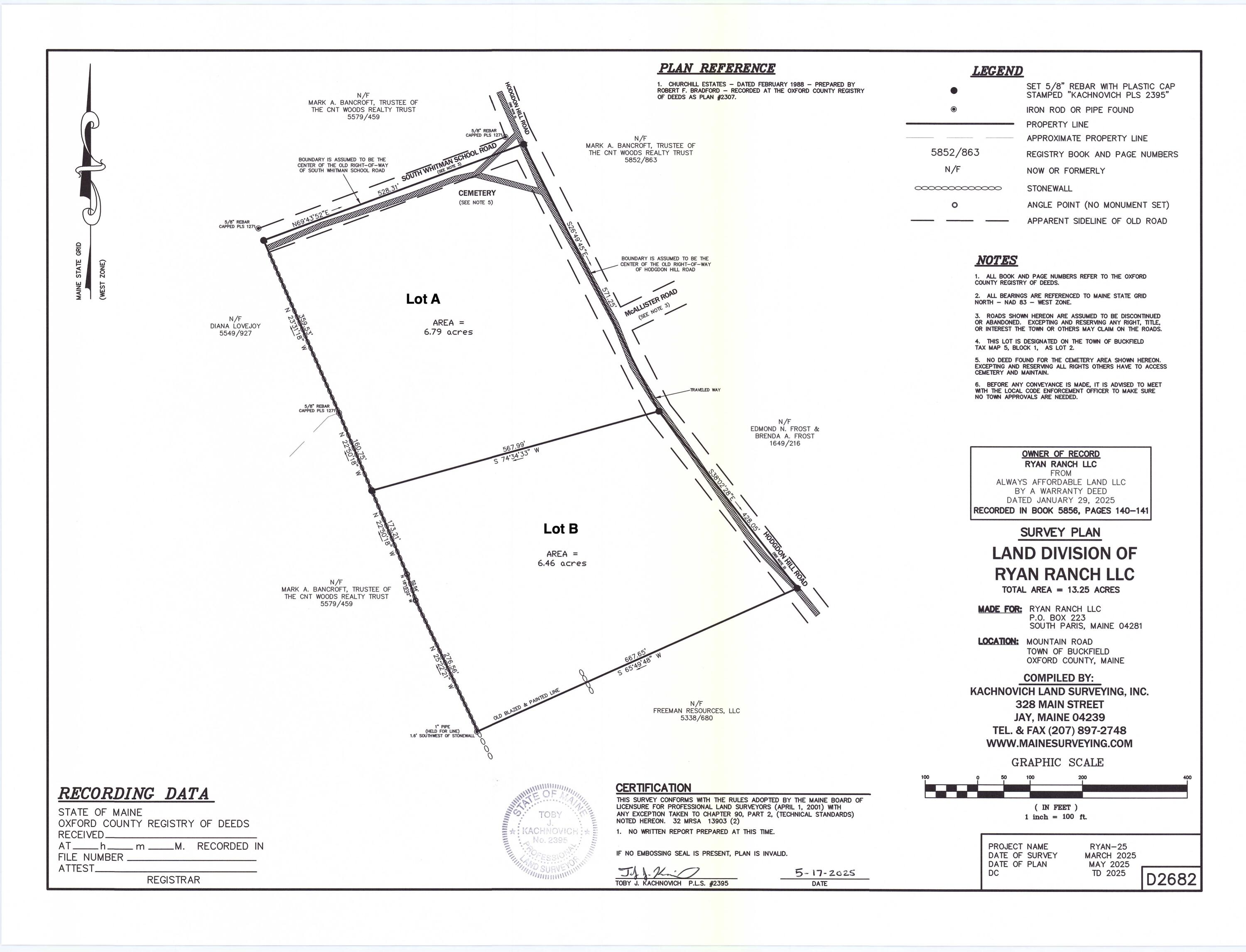 6.46 McAlister Road Buckfield, ME 04220 - Photo 5 of 21 Survey End McAllister Rd copy
