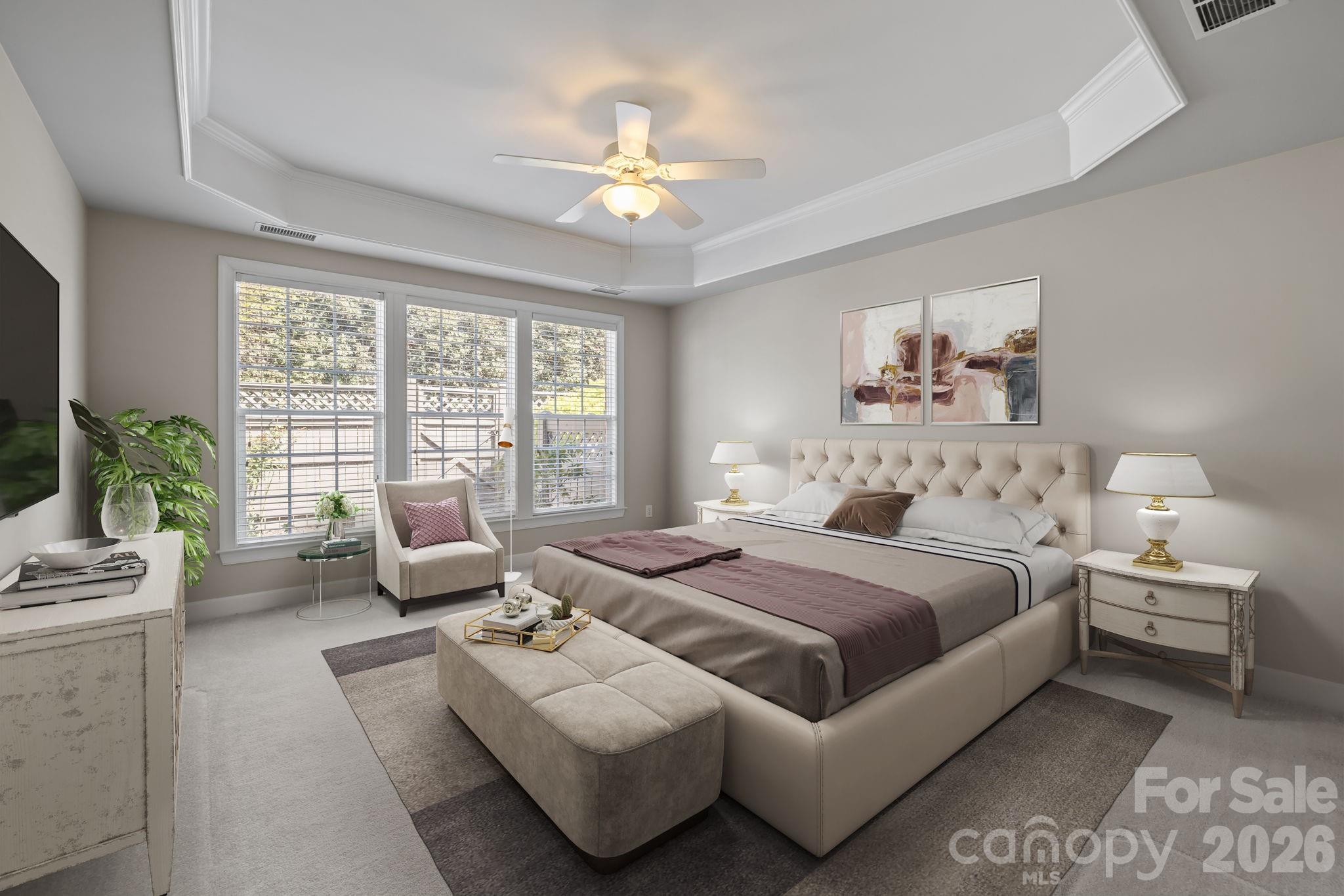 412 Eberle Way Matthews, NC 28105 - Photo 7 of 43 a spacious bedroom with a bed and a couch
