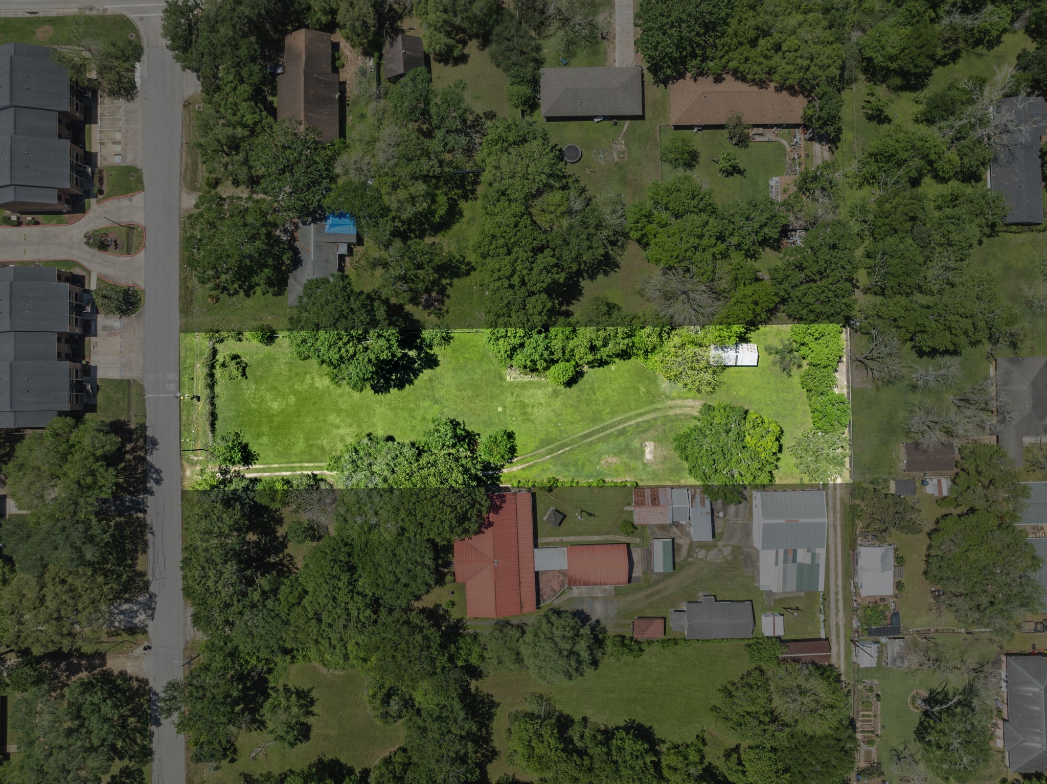 903 Brooks Avenue Rosenberg, TX 77471 - Photo 10 of 11 A clearly defined aerial outline highlights the lot’s generous dimensions and established utility access, ideal for varied construction or planning concepts.