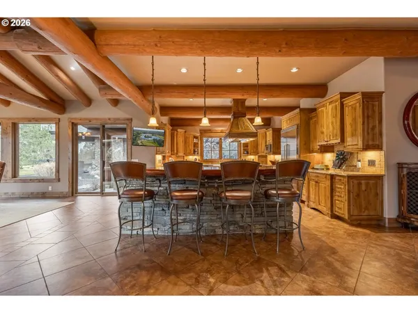 a view of a dining area with furniture