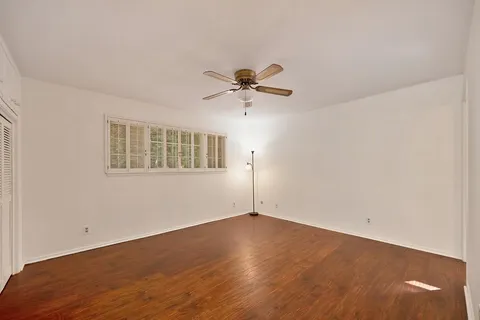 a backyard of a house with lots of green space