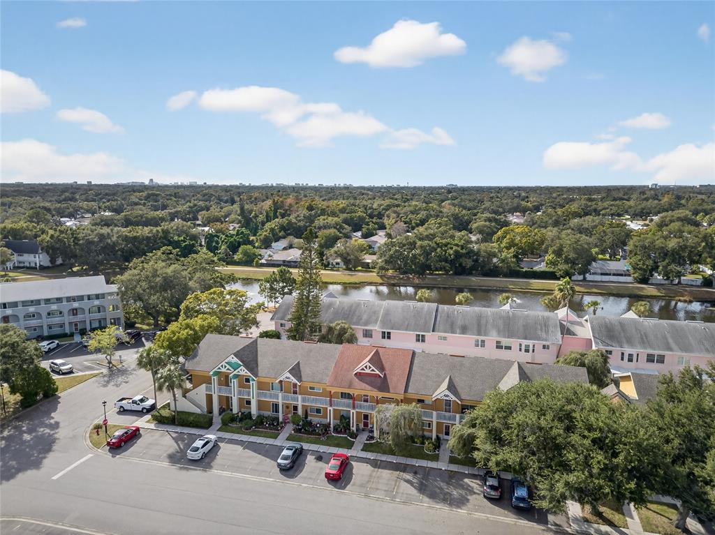 2292 Austrian Lane, Unit 26 Clearwater, FL 33763 - Photo 21 of 27 an aerial view of a house with a garden