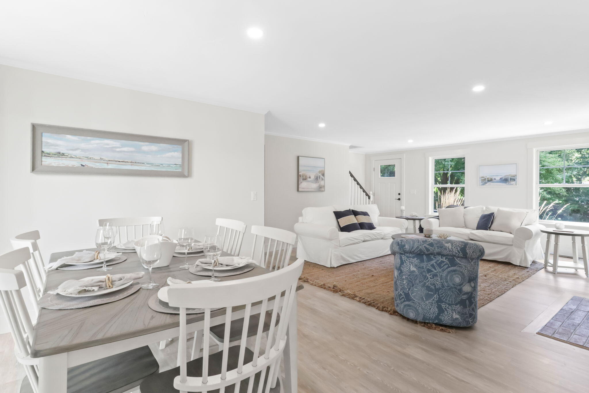 193 Northgate Road Chatham, MA 02633 - Photo 15 of 72 a living room with furniture a wooden floor and kitchen view