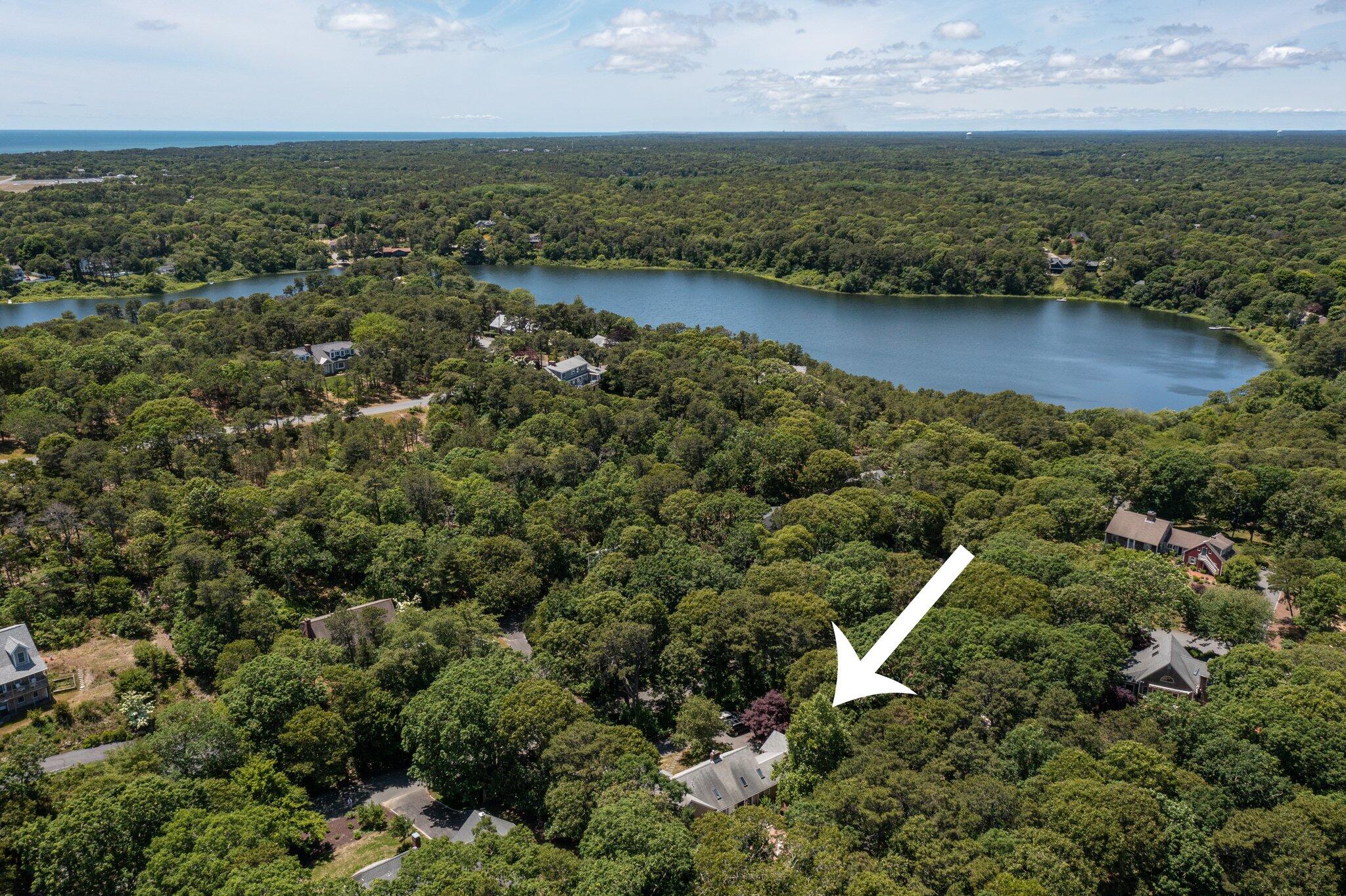 193 Northgate Road Chatham, MA 02633 - Photo 62 of 72 an aerial view of residential houses with outdoor space and lake view