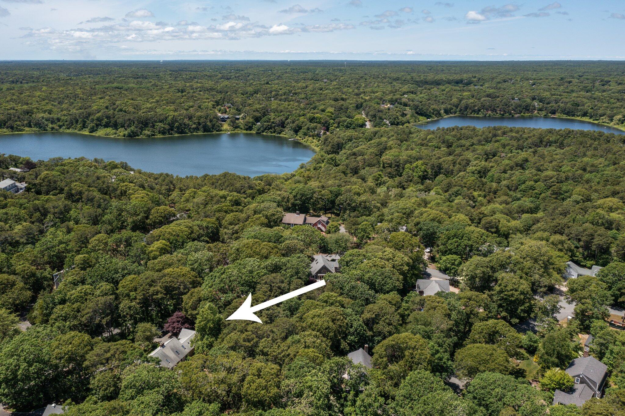 193 Northgate Road Chatham, MA 02633 - Photo 64 of 72 an aerial view of residential houses with outdoor space and lake view