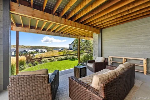 a view of an outdoor sitting space