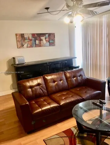 a living room with furniture