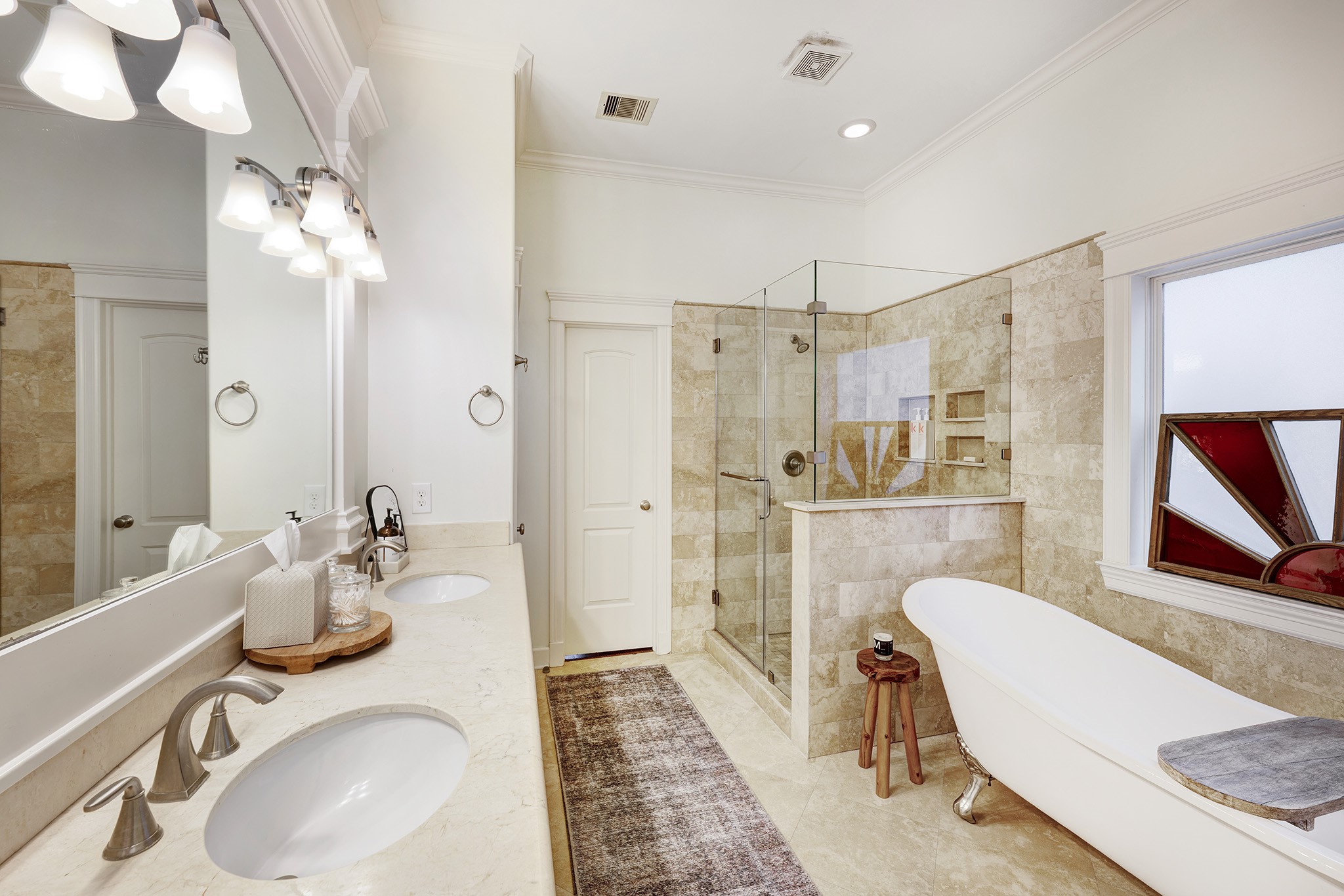 1010 Nicholson Street Houston, TX 77008 - Photo 19 of 28 a bathroom with a sink a toilet a mirror and shower