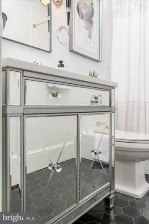 a close view of a bathroom