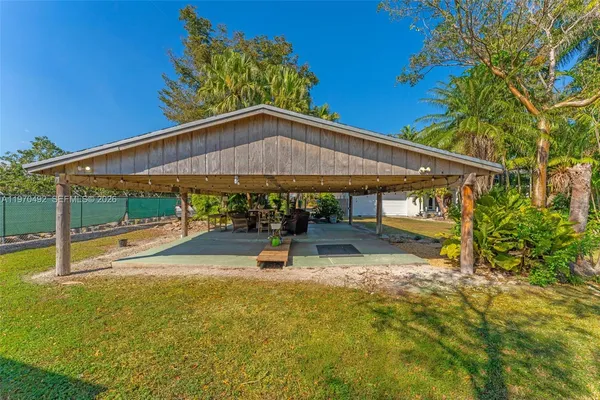 a backyard of a house with lots of green space
