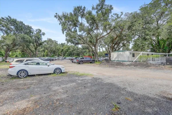 a view of cars parked in a parking lot