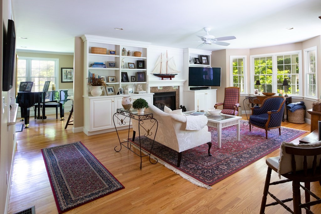 6 North Street Mashpee, MA 02649 - Photo 4 of 22 a living room with fireplace furniture and a flat screen tv