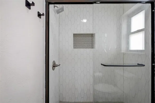 a bathroom with a shower