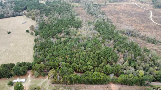 an aerial view of a houses with yard and mountain view