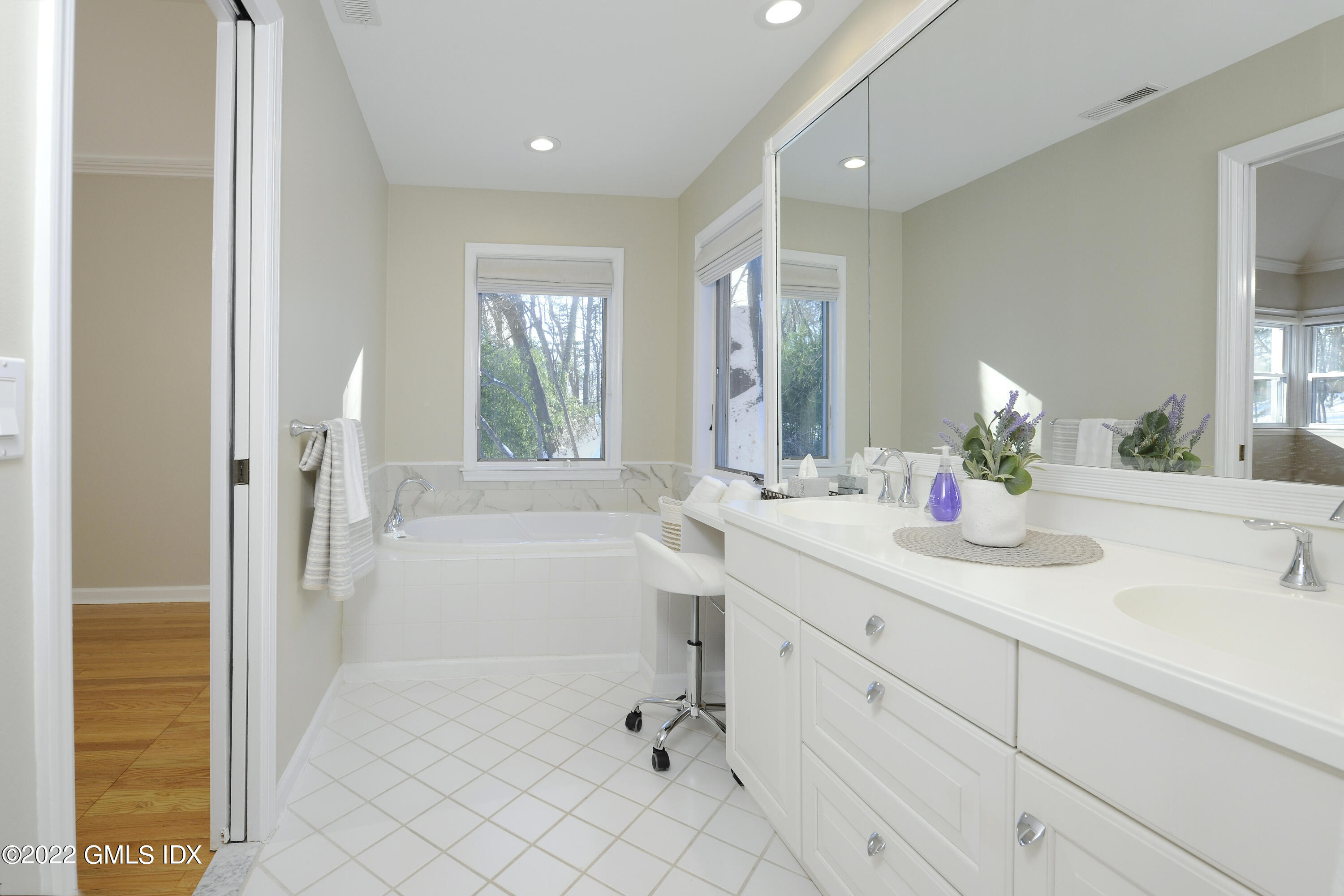 5 Anderson Road Greenwich, CT 06830 - Photo 16 of 31 a bathroom with a sink and a mirror