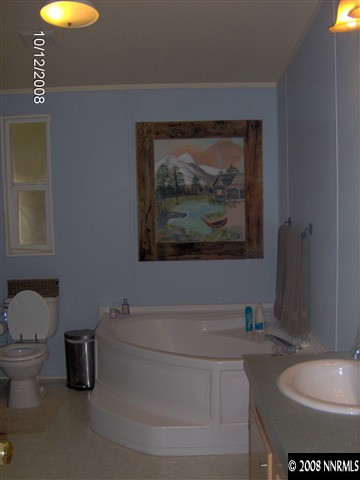 5770 Sarah Road Fallon, NV 89406 - Photo 8 of 9 a bathroom with a toilet a sink and mirror