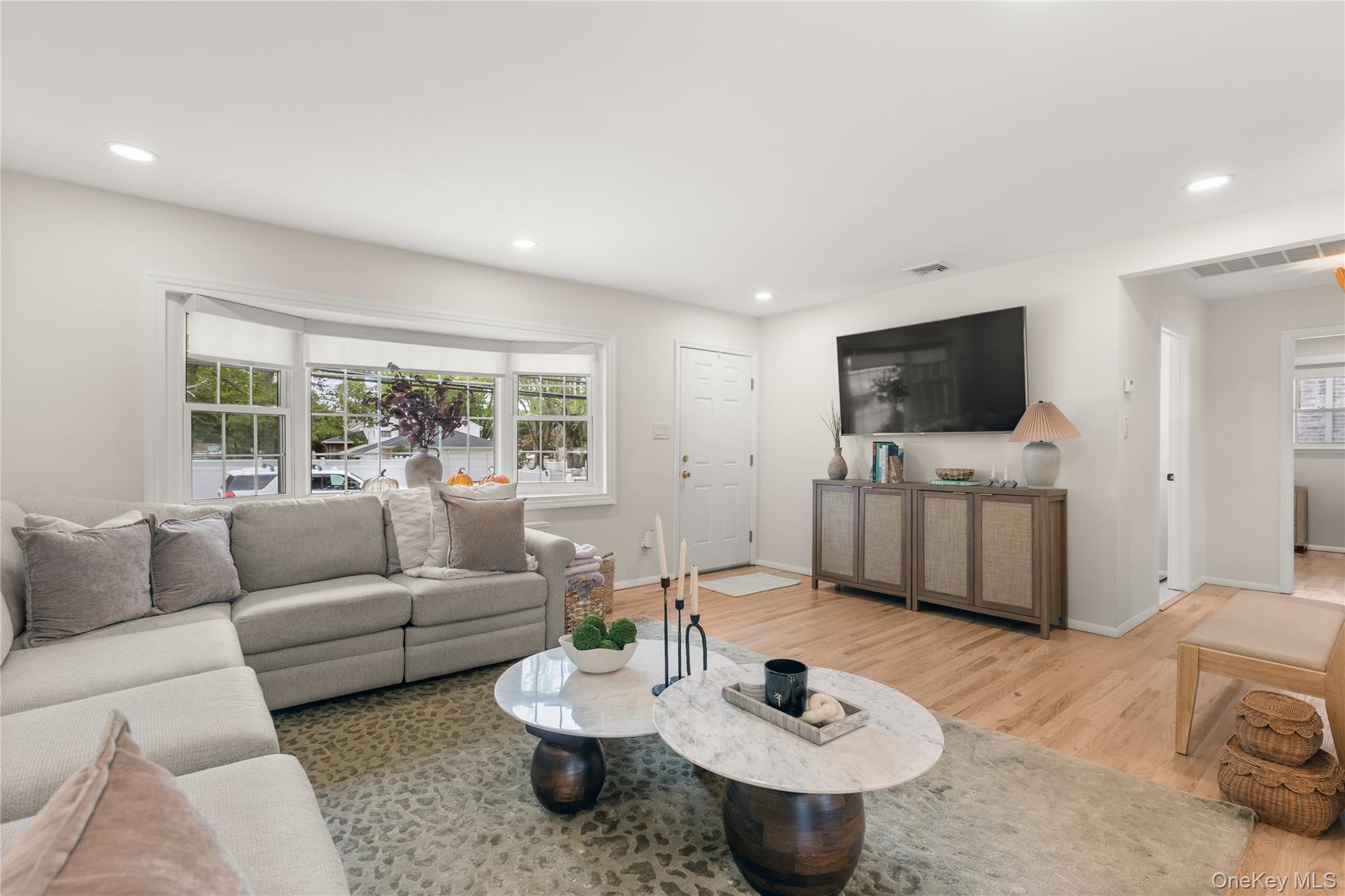 205 Timber Point Road East Islip, NY 11730 - Photo 3 of 16 Living room featuring light wood finished floors and recessed lighting