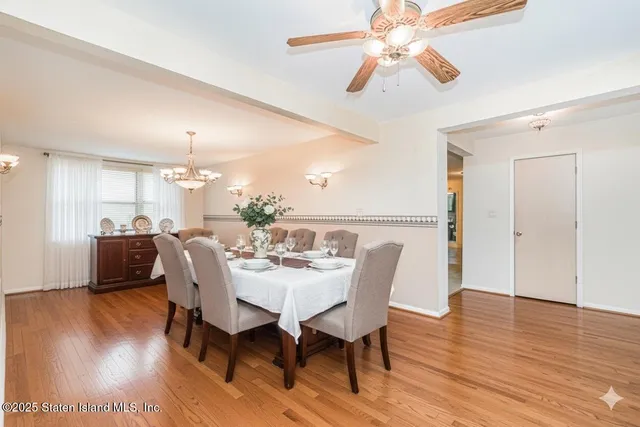 a view of a chandelier in an empty room