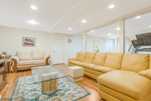 a living room with furniture